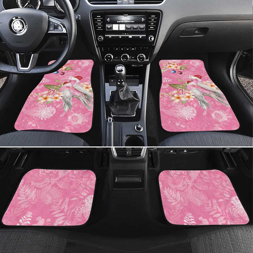 Joyful Pink Cockatoo Car Mats Australia Christmas Vibes - Aussie Hoodie