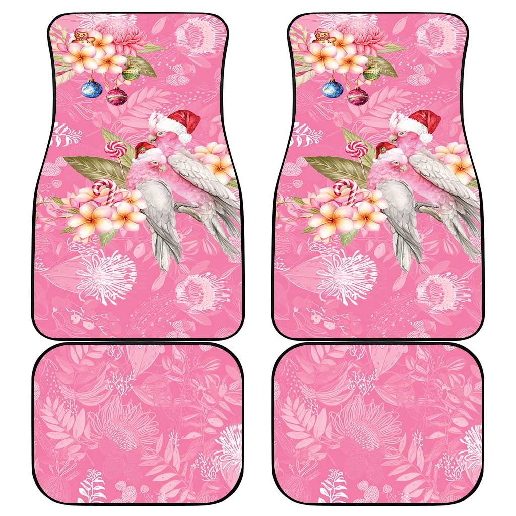 Joyful Pink Cockatoo Car Mats Australia Christmas Vibes - Aussie Hoodie