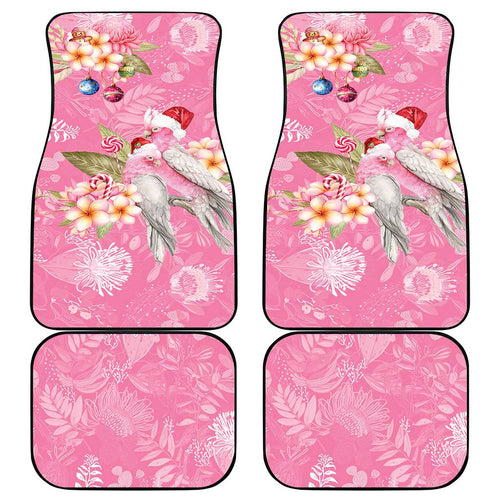 Joyful Pink Cockatoo Car Mats Australia Christmas Vibes - Aussie Hoodie