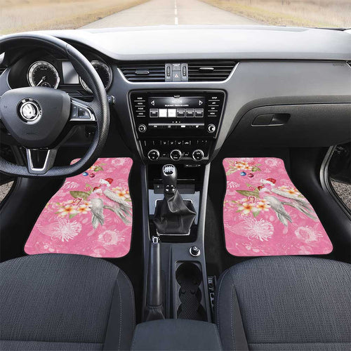 Joyful Pink Cockatoo Car Mats Australia Christmas Vibes - Aussie Hoodie