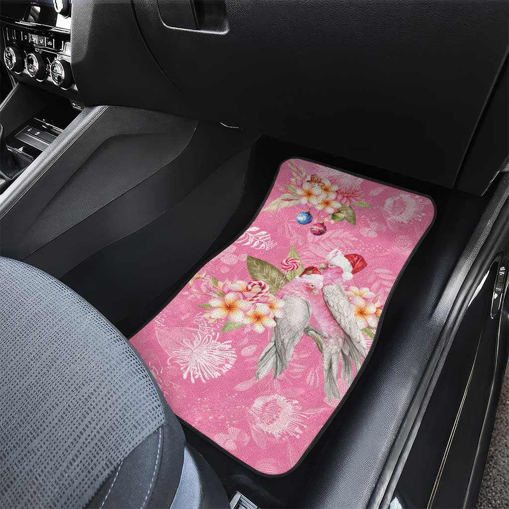 Joyful Pink Cockatoo Car Mats Australia Christmas Vibes - Aussie Hoodie