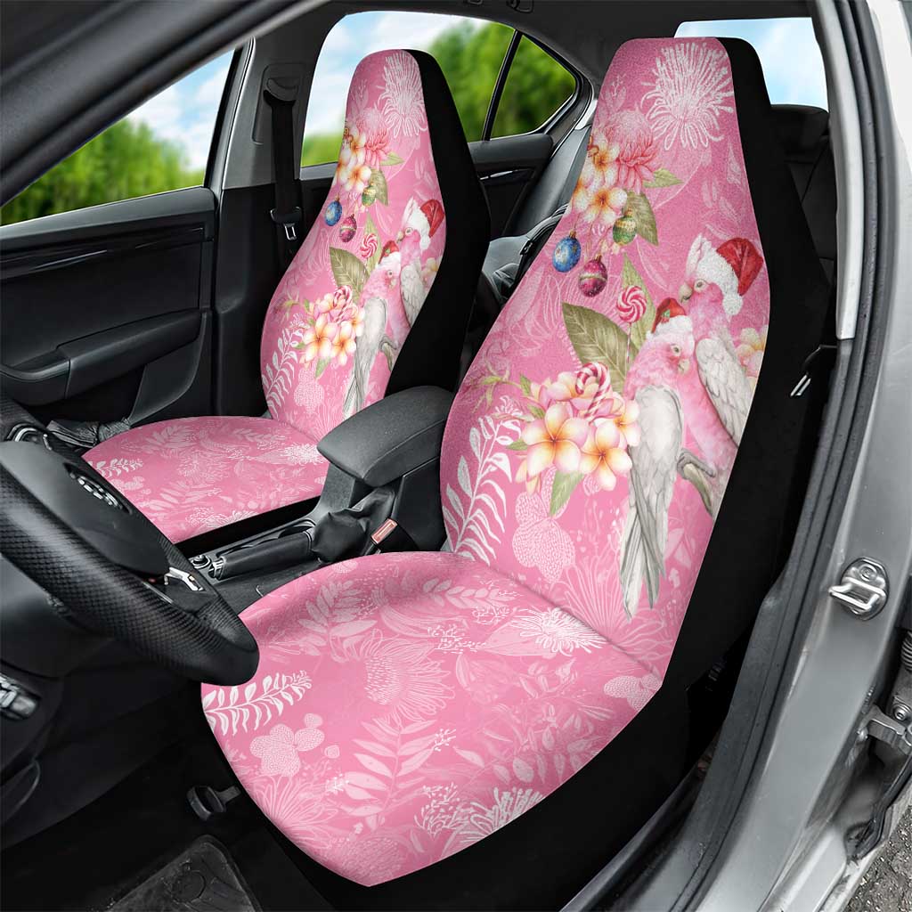 Joyful Pink Cockatoo Car Seat Cover Australia Christmas Vibes - Aussie Hoodie