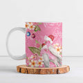 Joyful Pink Cockatoo Ceramic Mug Australia Christmas Vibes - Aussie Hoodie