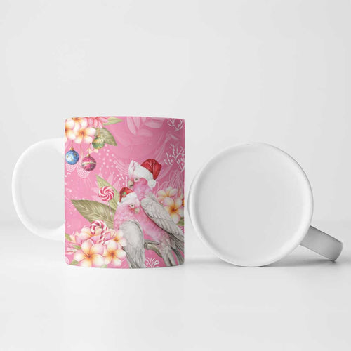 Joyful Pink Cockatoo Ceramic Mug Australia Christmas Vibes - Aussie Hoodie