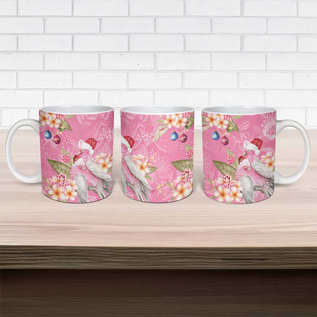 Joyful Pink Cockatoo Ceramic Mug Australia Christmas Vibes - Aussie Hoodie