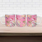 Joyful Pink Cockatoo Ceramic Mug Australia Christmas Vibes - Aussie Hoodie