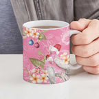 Joyful Pink Cockatoo Ceramic Mug Australia Christmas Vibes - Aussie Hoodie