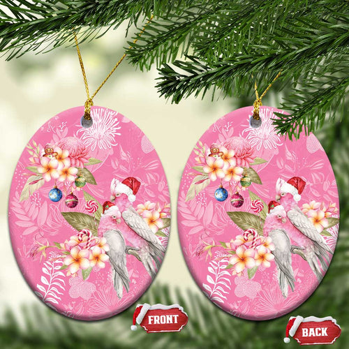 Joyful Pink Cockatoo Ceramic Ornament Australia Christmas Vibes - Aussie Hoodie