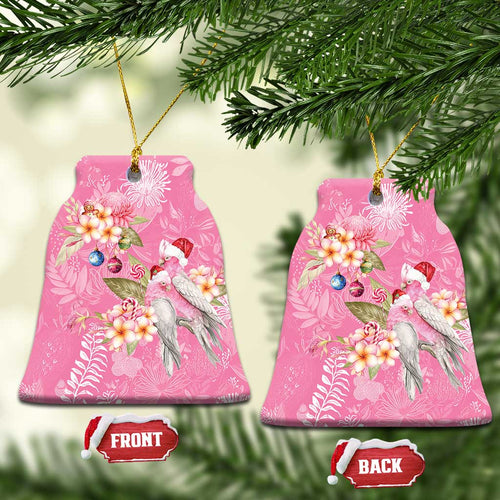Joyful Pink Cockatoo Ceramic Ornament Australia Christmas Vibes - Aussie Hoodie