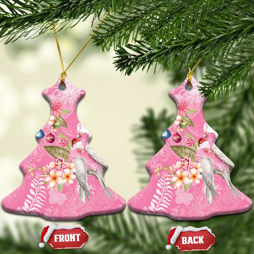 Joyful Pink Cockatoo Ceramic Ornament Australia Christmas Vibes - Aussie Hoodie