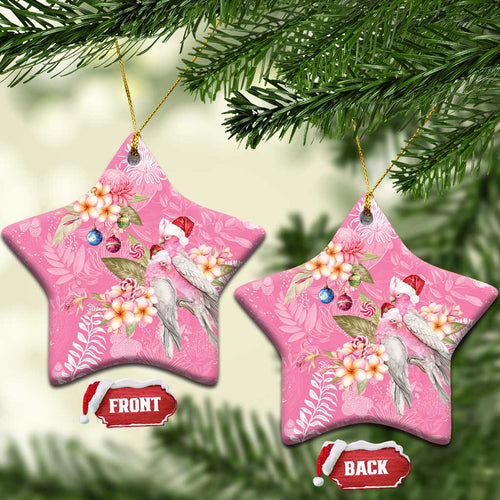 Joyful Pink Cockatoo Ceramic Ornament Australia Christmas Vibes - Aussie Hoodie