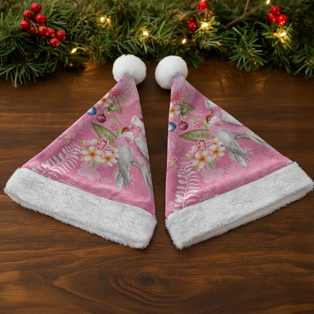 Joyful Pink Cockatoo Christmas Santa Hat Australia Christmas Vibes - Aussie Hoodie