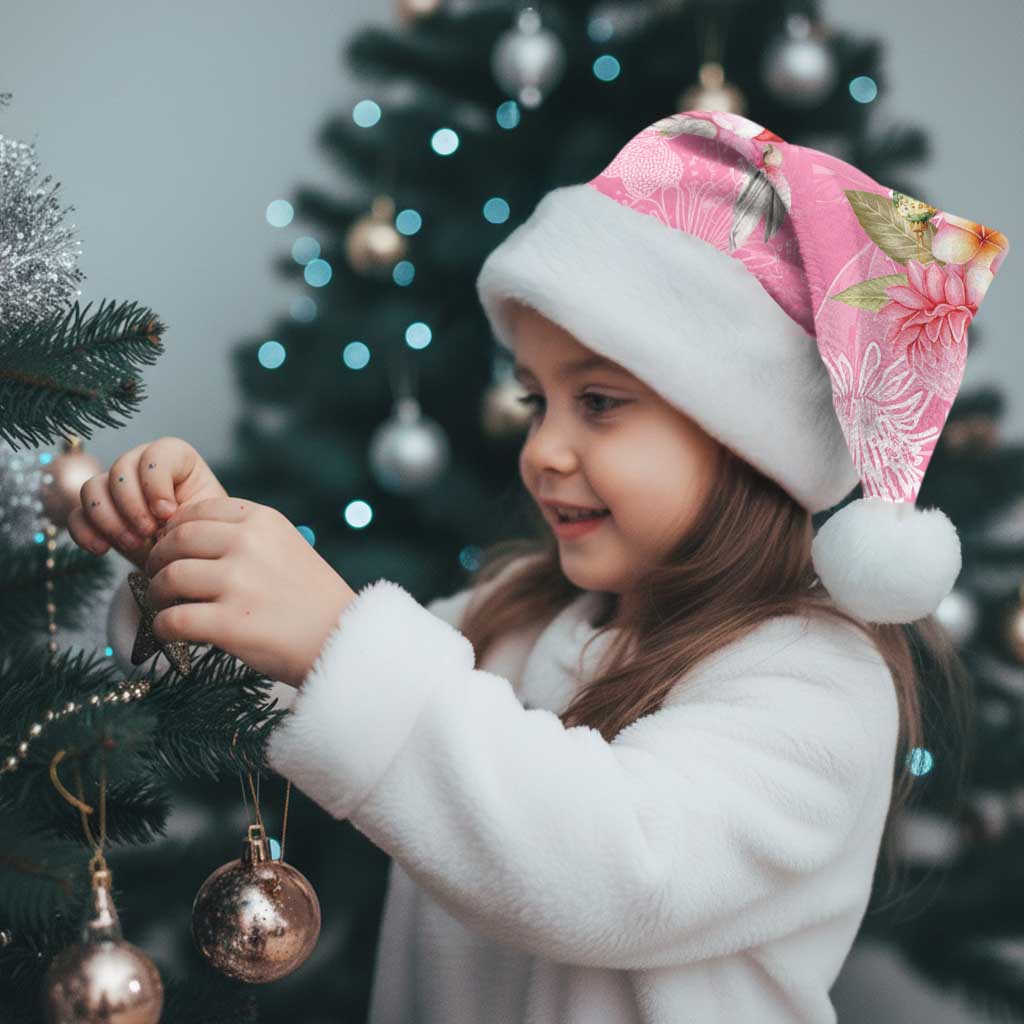 Joyful Pink Cockatoo Christmas Santa Hat Australia Christmas Vibes - Aussie Hoodie