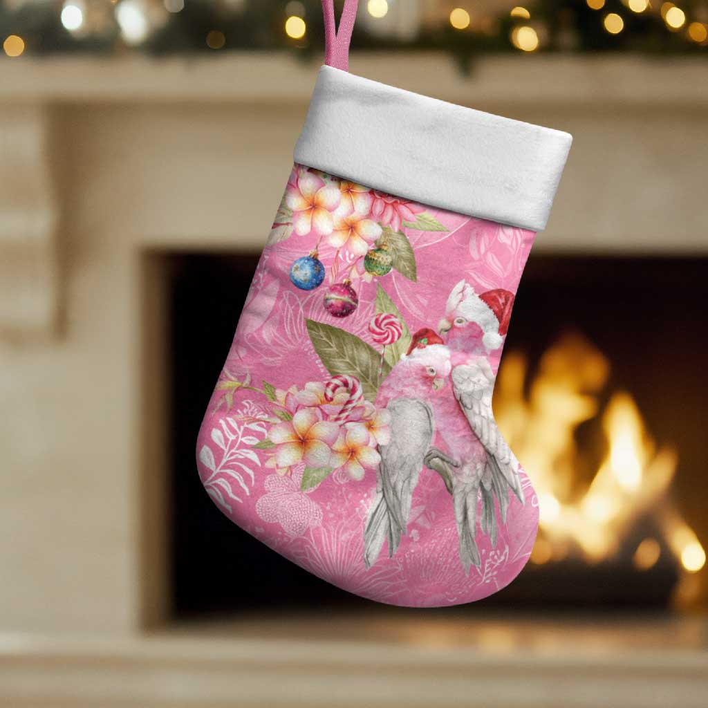 Joyful Pink Cockatoo Christmas Stocking Australia Christmas Vibes - Aussie Hoodie