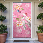 Joyful Pink Cockatoo Door Cover Australia Christmas Vibes - Aussie Hoodie