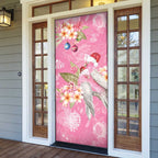 Joyful Pink Cockatoo Door Cover Australia Christmas Vibes - Aussie Hoodie