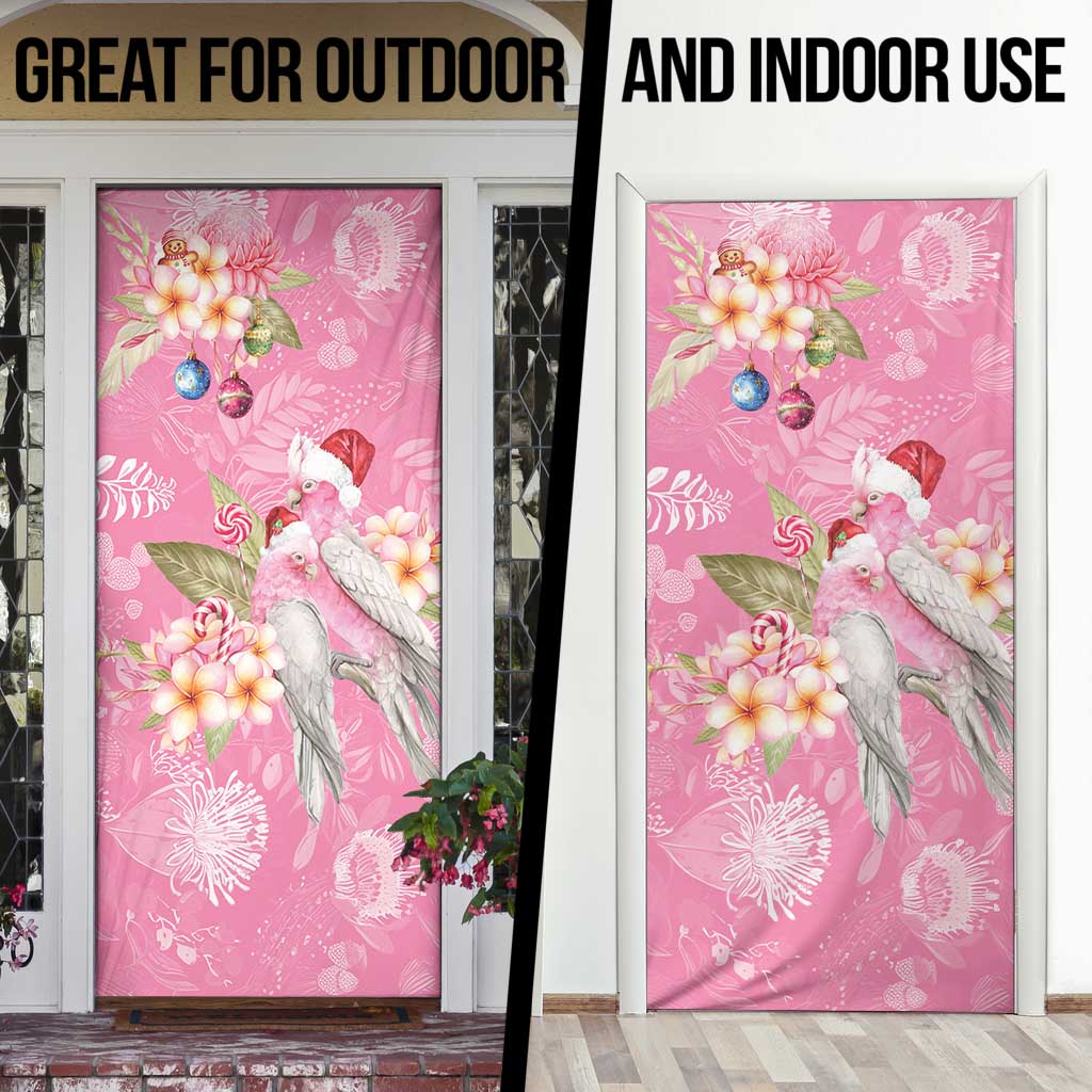 Joyful Pink Cockatoo Door Cover Australia Christmas Vibes - Aussie Hoodie