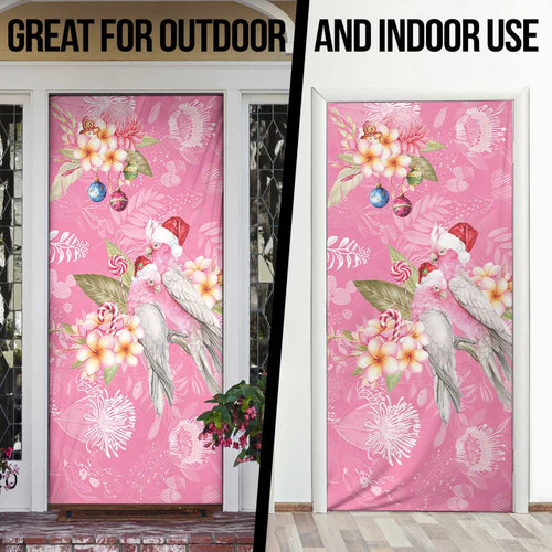 Joyful Pink Cockatoo Door Cover Australia Christmas Vibes - Aussie Hoodie