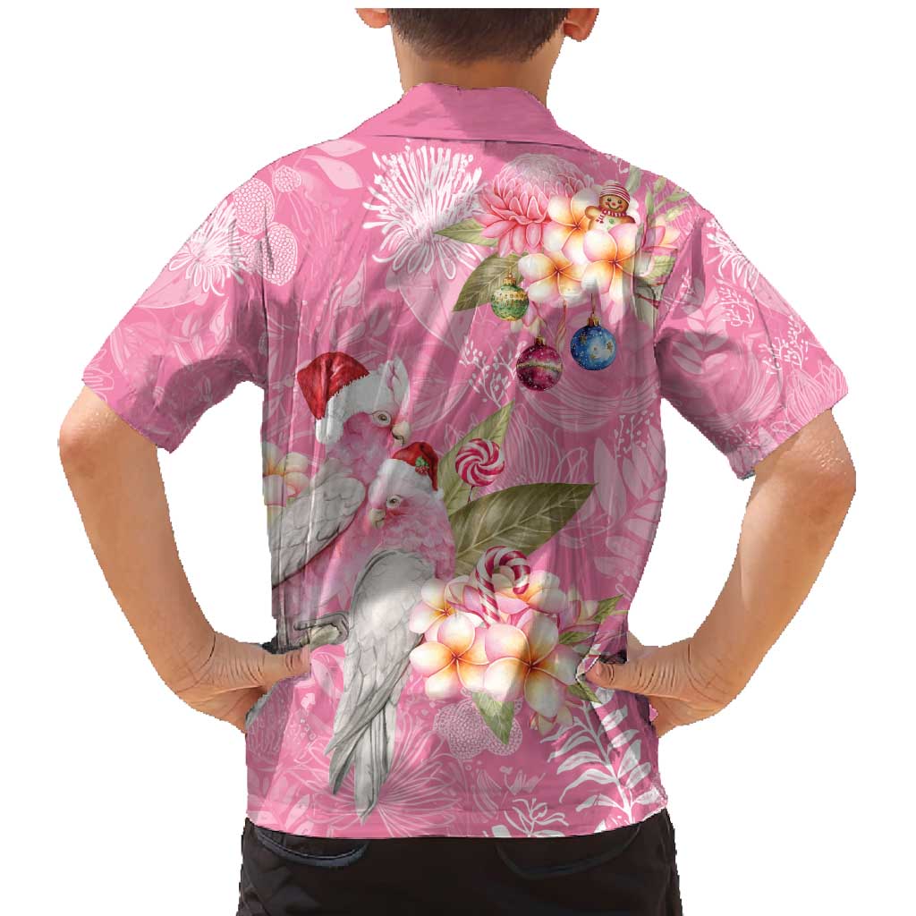 Joyful Pink Cockatoo Family Matching Mermaid Dress and Hawaiian Shirt Australia Christmas Vibes - Aussie Hoodie