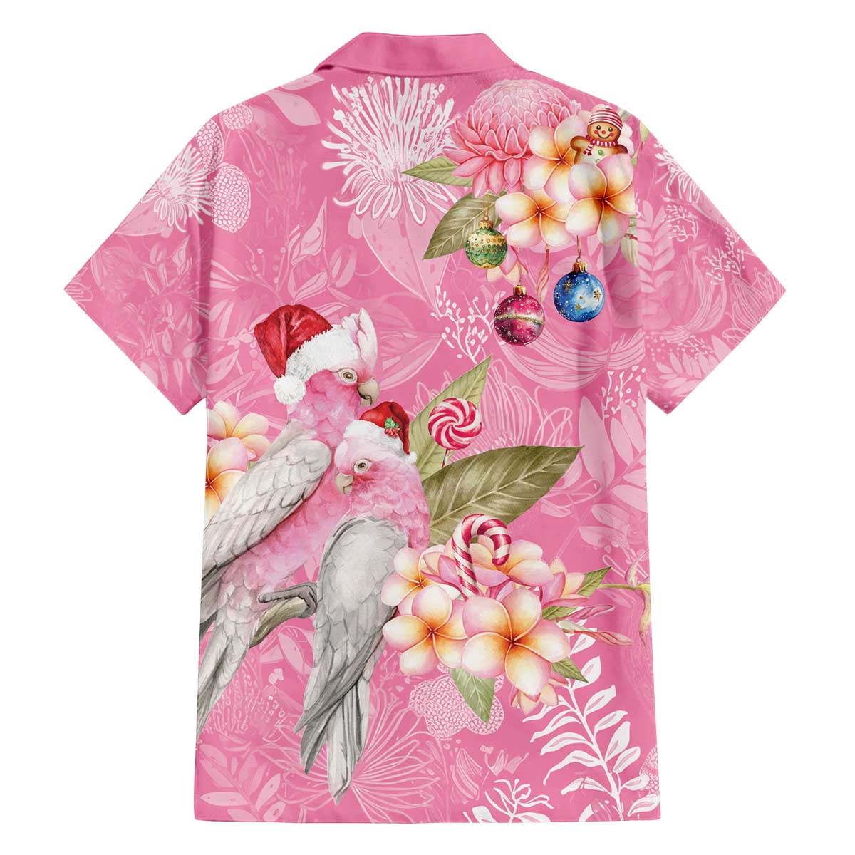 Joyful Pink Cockatoo Family Matching Off The Shoulder Long Sleeve Dress and Hawaiian Shirt Australia Christmas Vibes - Aussie Hoodie