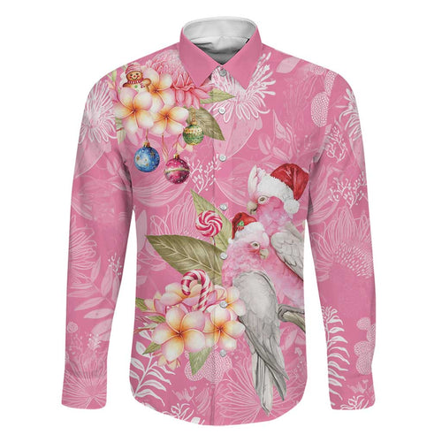 Joyful Pink Cockatoo Family Matching Off Shoulder Maxi Dress and Hawaiian Shirt Australia Christmas Vibes - Aussie Hoodie