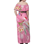 Joyful Pink Cockatoo Family Matching Off Shoulder Maxi Dress and Hawaiian Shirt Australia Christmas Vibes - Aussie Hoodie