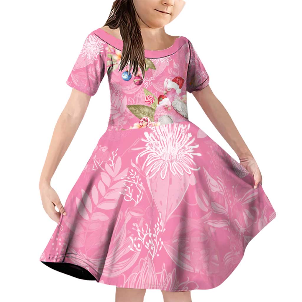 Joyful Pink Cockatoo Family Matching Off Shoulder Short Dress and Hawaiian Shirt Australia Christmas Vibes - Aussie Hoodie