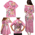 Joyful Pink Cockatoo Family Matching Puletasi and Hawaiian Shirt Australia Christmas Vibes - Aussie Hoodie