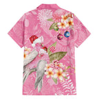 Joyful Pink Cockatoo Family Matching Short Sleeve Bodycon Dress and Hawaiian Shirt Australia Christmas Vibes - Aussie Hoodie