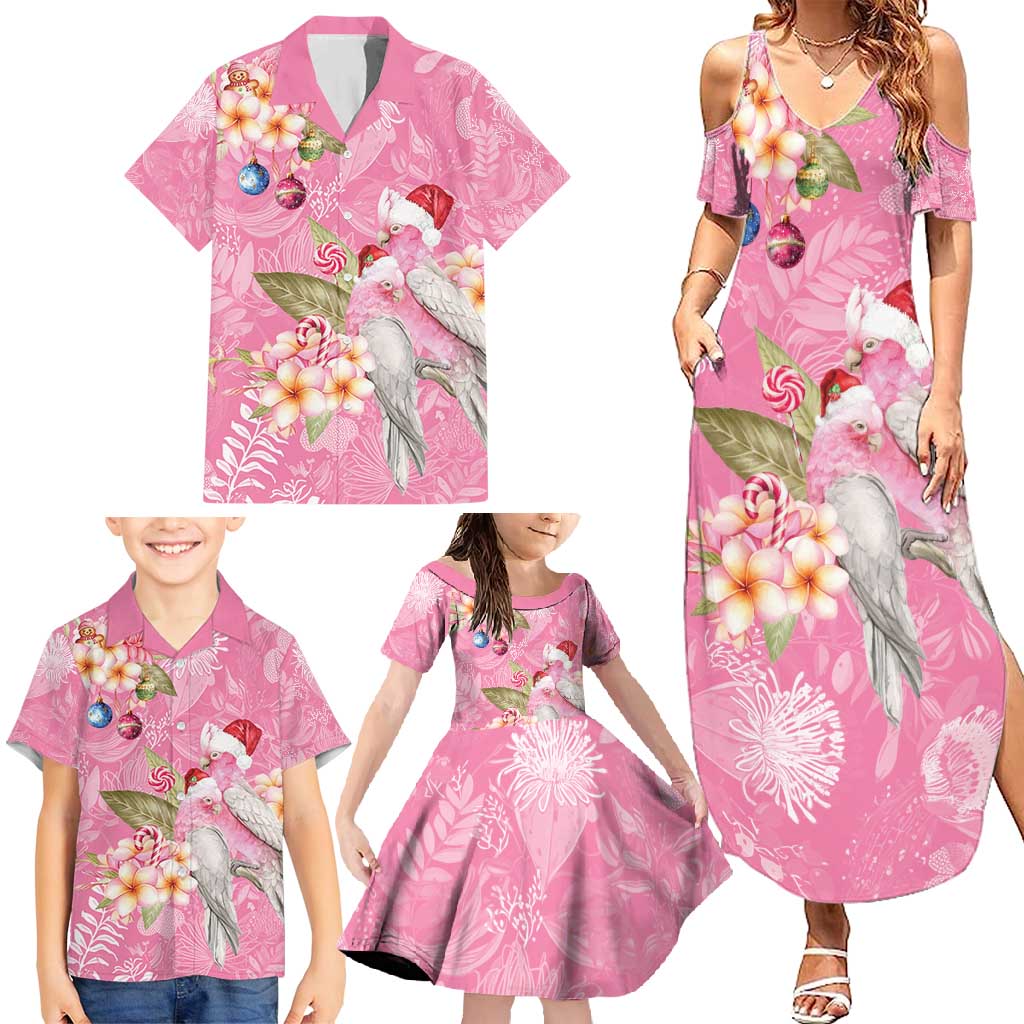 Joyful Pink Cockatoo Family Matching Summer Maxi Dress and Hawaiian Shirt Australia Christmas Vibes - Aussie Hoodie