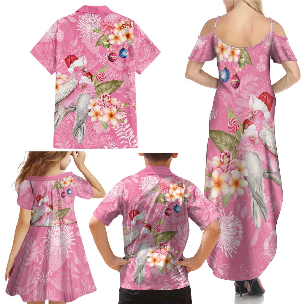 Joyful Pink Cockatoo Family Matching Summer Maxi Dress and Hawaiian Shirt Australia Christmas Vibes - Aussie Hoodie