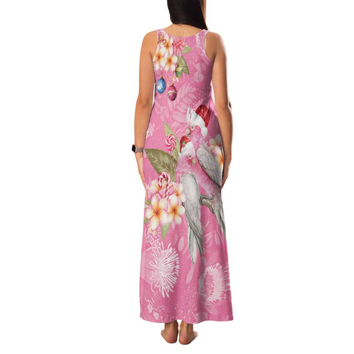 Joyful Pink Cockatoo Family Matching Tank Maxi Dress and Hawaiian Shirt Australia Christmas Vibes - Aussie Hoodie