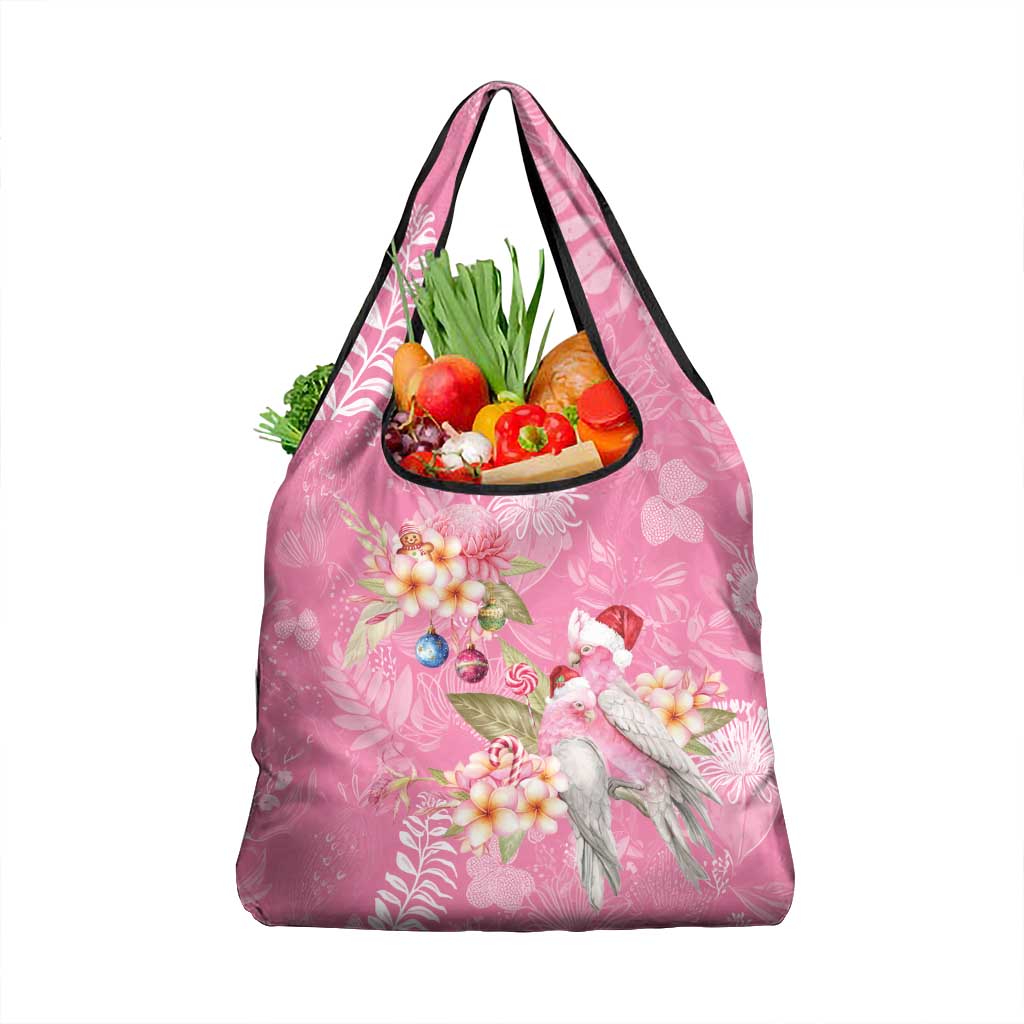 Joyful Pink Cockatoo Grocery Bag Australia Christmas Vibes - Aussie Hoodie