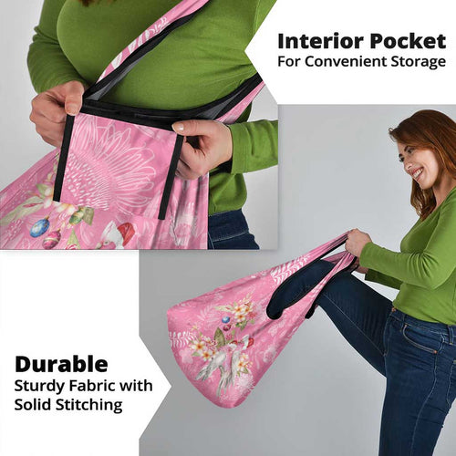 Joyful Pink Cockatoo Grocery Bag Australia Christmas Vibes - Aussie Hoodie