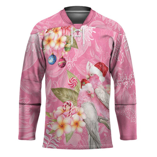 Joyful Pink Cockatoo Hockey Jersey Australia Christmas Vibes - Aussie Hoodie