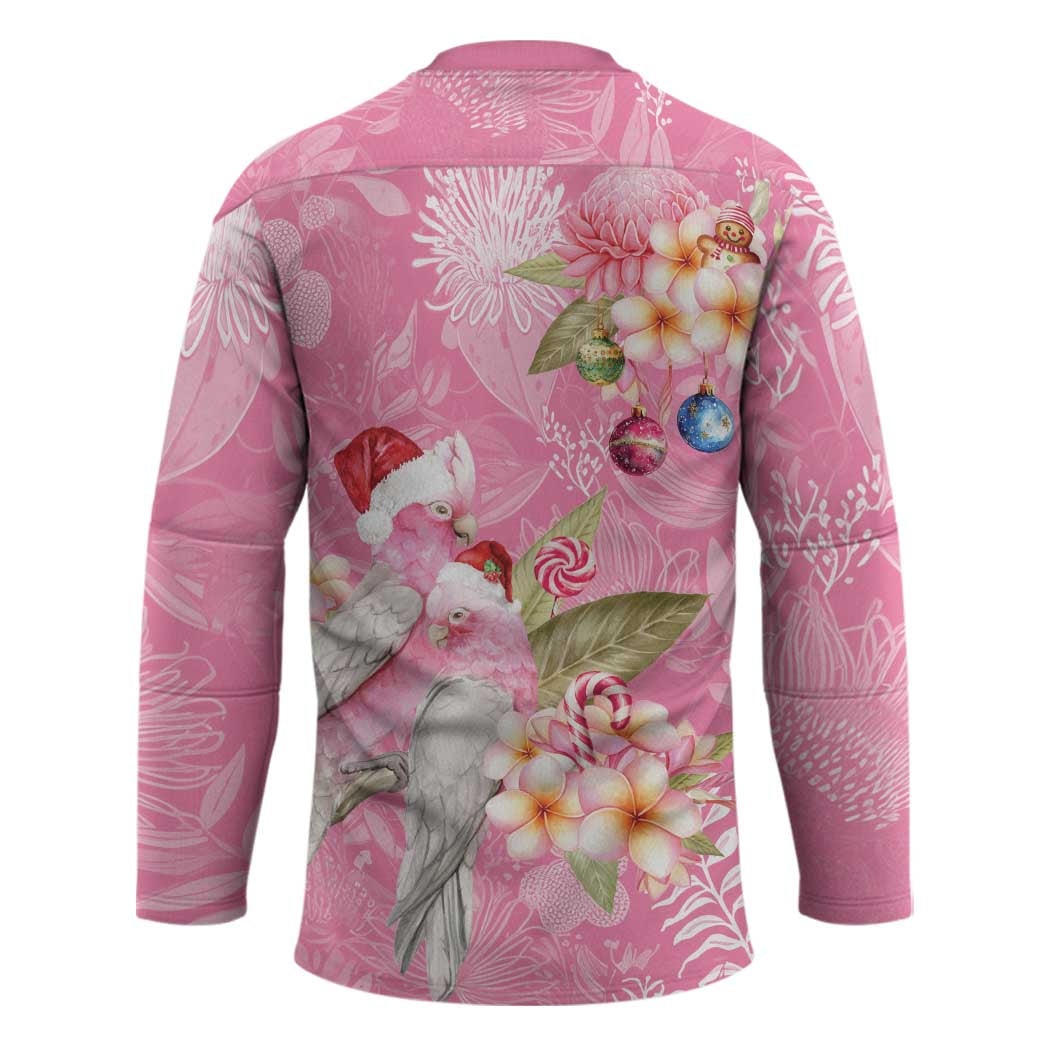 Joyful Pink Cockatoo Hockey Jersey Australia Christmas Vibes - Aussie Hoodie