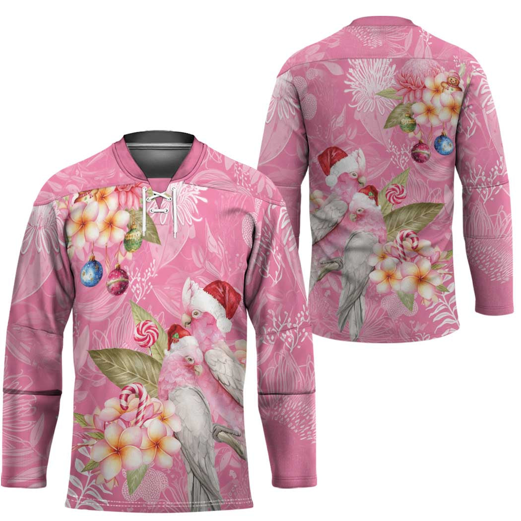 Joyful Pink Cockatoo Hockey Jersey Australia Christmas Vibes - Aussie Hoodie