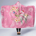 Joyful Pink Cockatoo Hooded Blanket Australia Christmas Vibes - Aussie Hoodie