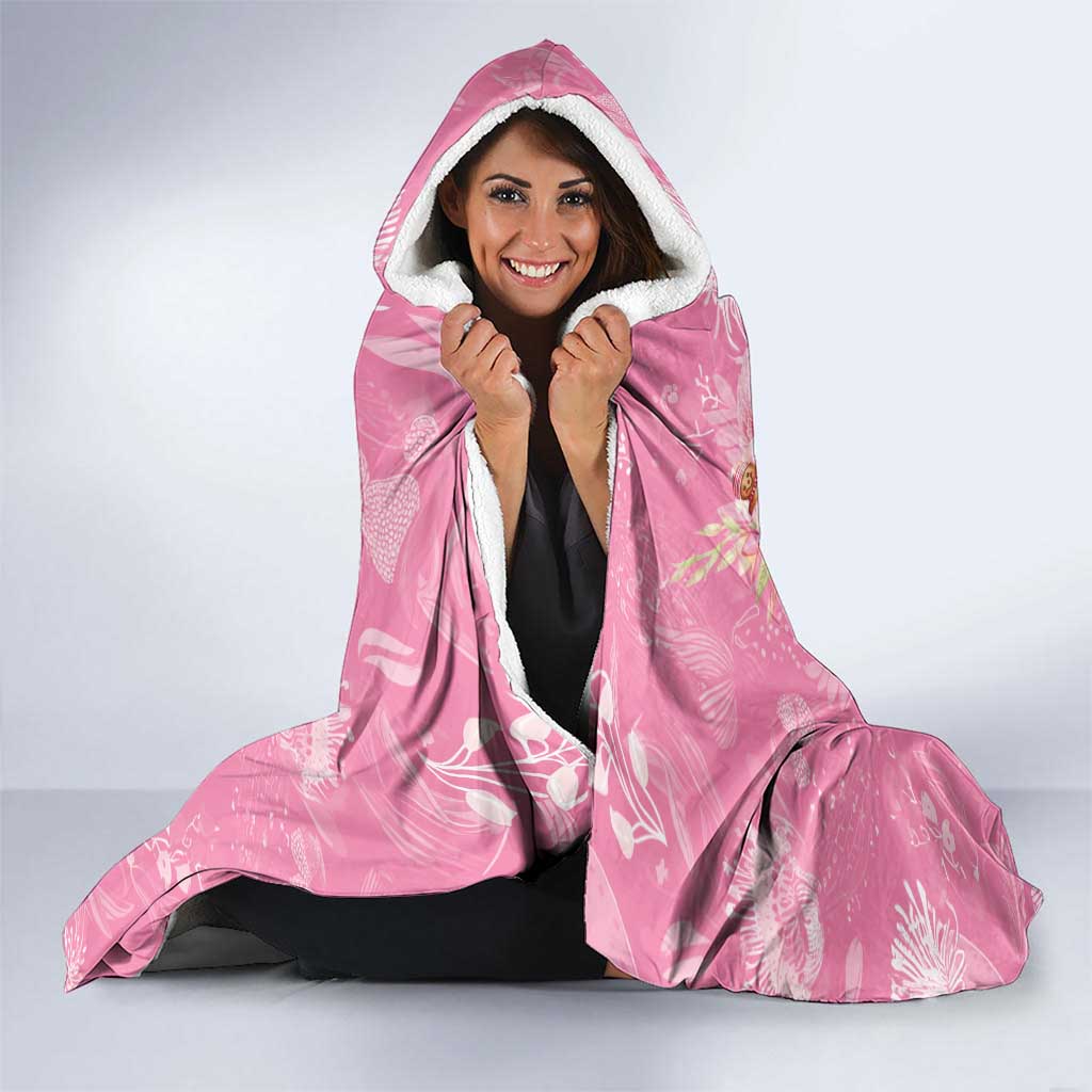 Joyful Pink Cockatoo Hooded Blanket Australia Christmas Vibes - Aussie Hoodie