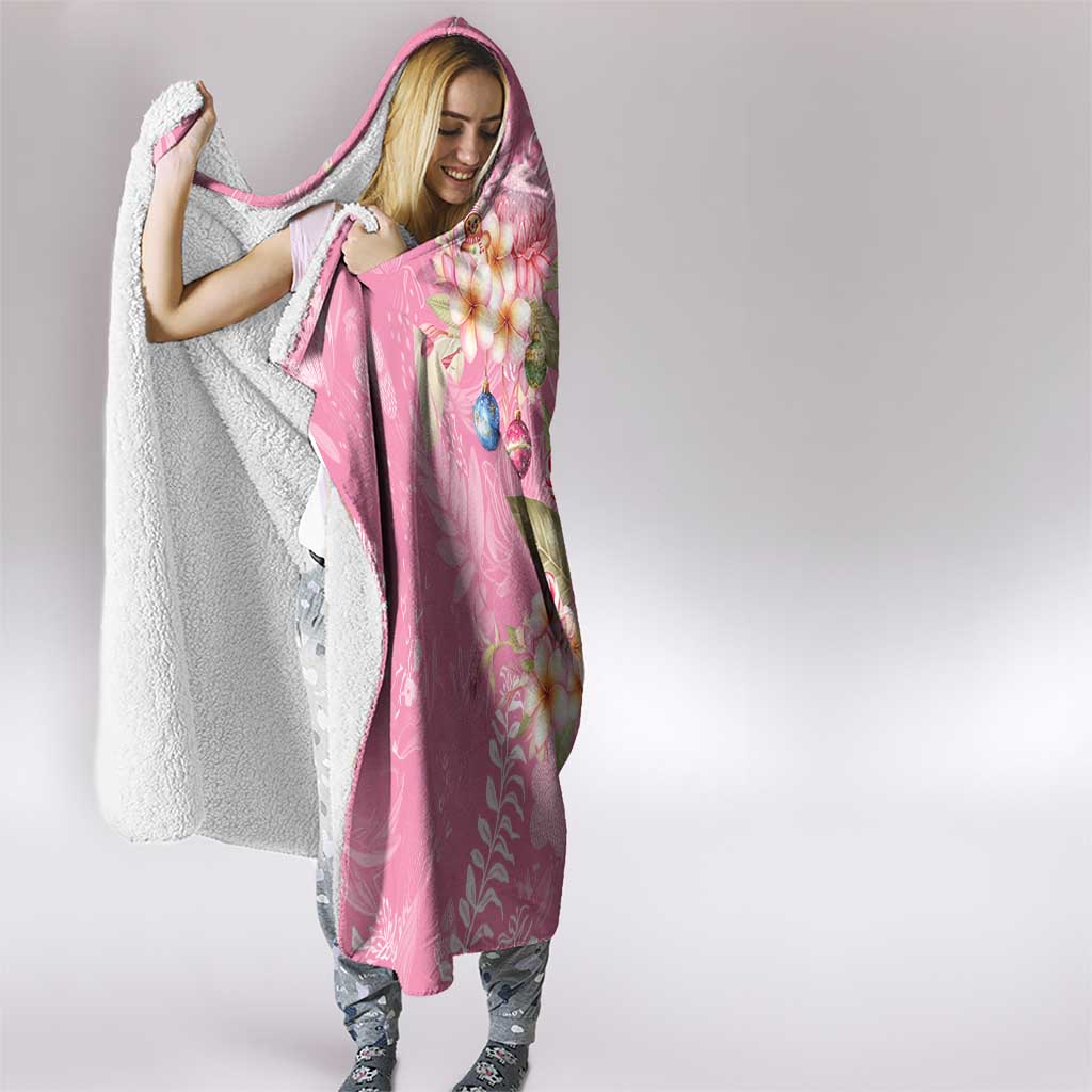 Joyful Pink Cockatoo Hooded Blanket Australia Christmas Vibes - Aussie Hoodie