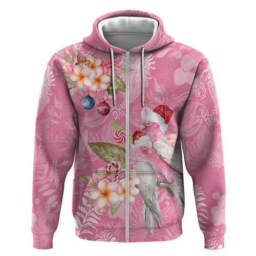 Joyful Pink Cockatoo Hoodie Australia Christmas Vibes - Aussie Hoodie