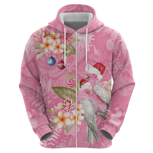 Joyful Pink Cockatoo Hoodie Australia Christmas Vibes - Aussie Hoodie