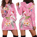 Joyful Pink Cockatoo Hoodie Dress Australia Christmas Vibes - Aussie Hoodie