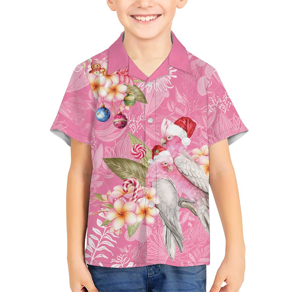 Joyful Pink Cockatoo Kid Hawaiian Shirt Australia Christmas Vibes - Aussie Hoodie