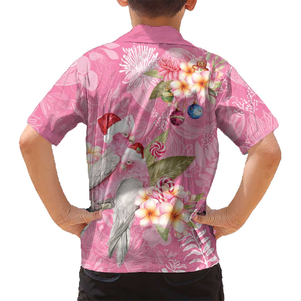 Joyful Pink Cockatoo Kid Hawaiian Shirt Australia Christmas Vibes - Aussie Hoodie