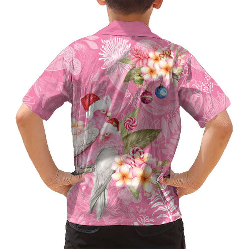 Joyful Pink Cockatoo Kid Hawaiian Shirt Australia Christmas Vibes - Aussie Hoodie