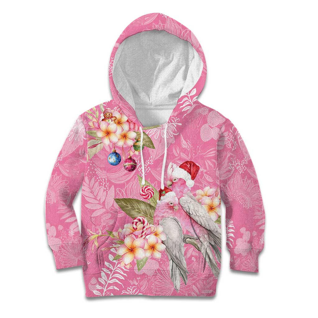 Joyful Pink Cockatoo Kid Hoodie Australia Christmas Vibes - Aussie Hoodie