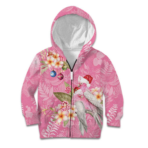 Joyful Pink Cockatoo Kid Hoodie Australia Christmas Vibes - Aussie Hoodie