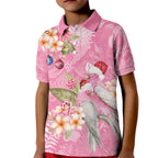 Joyful Pink Cockatoo Kid Polo Shirt Australia Christmas Vibes - Aussie Hoodie