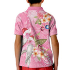 Joyful Pink Cockatoo Kid Polo Shirt Australia Christmas Vibes - Aussie Hoodie